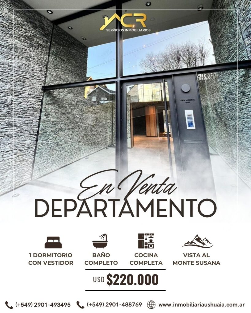 Departamento 2 ambientes en Av. San Martín.
