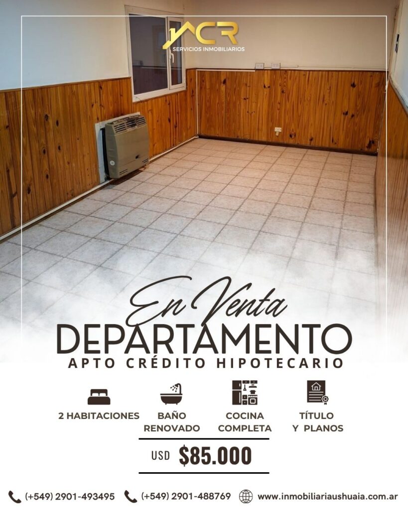 Departamento de 2 dormitorios en Pioneros Fueguinos